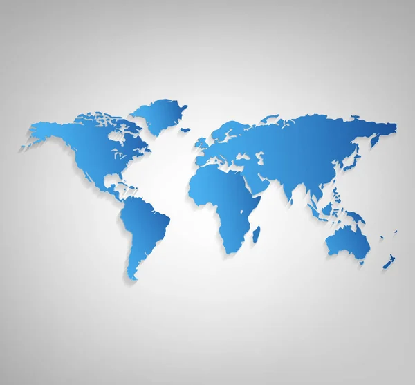 Blue Design World Map Gray Background — Stock Photo, Image