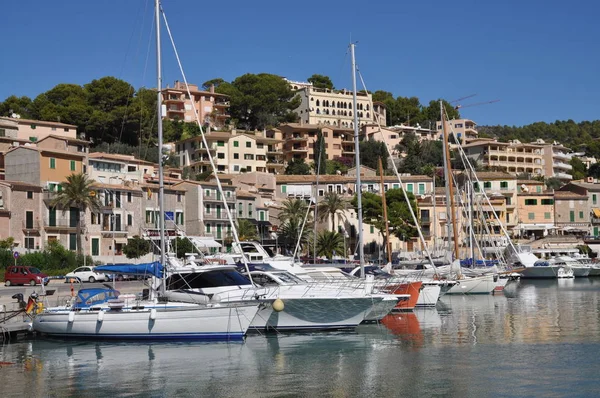 Port Soller Boot Hafen Boote Boote Schiff Schiffe Nordküste Mallorca — Stockfoto