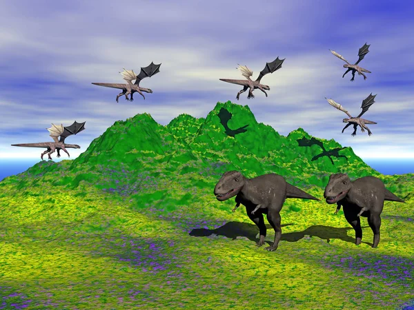 Динозавры Юрские Хищники — стоковое фото