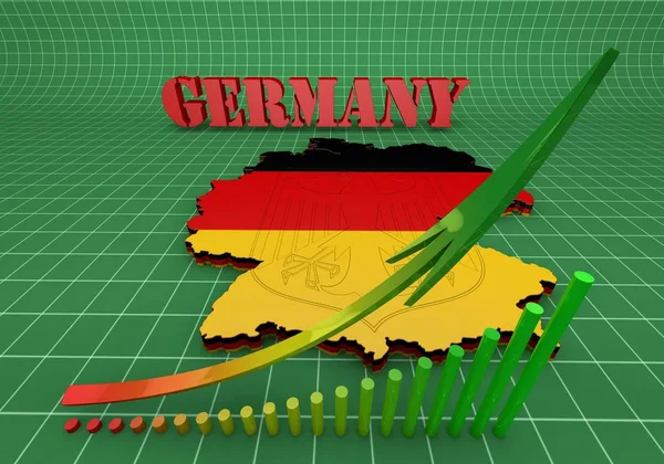 Ilustracja Mapa Niemiec Flagą — Zdjęcie stockowe