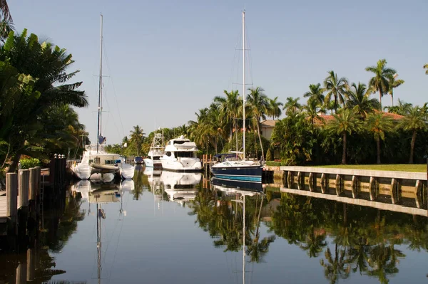 Jachty Kanale Fort Lauderdale — Zdjęcie stockowe