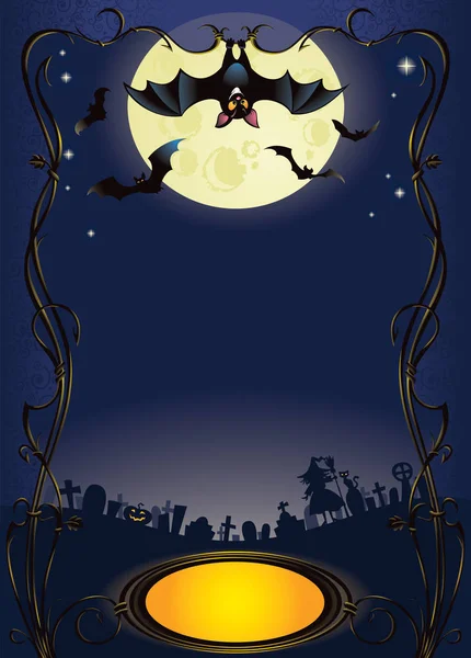 Halloween Hintergrund Mit Einer Hexe Und Einem Kürbis — Stockfoto