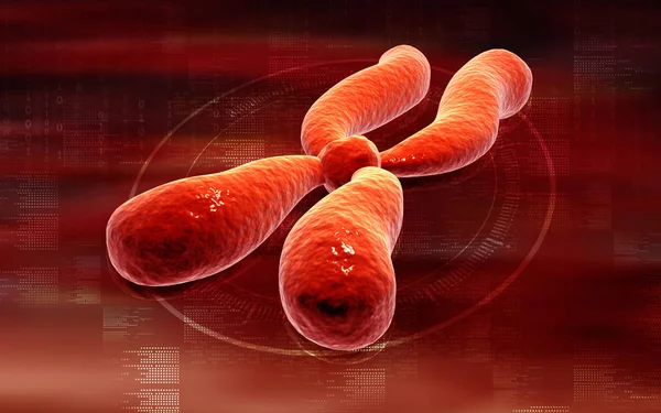 Цифровая Иллюстрация Хромосомы Цветном Фоне — стоковое фото