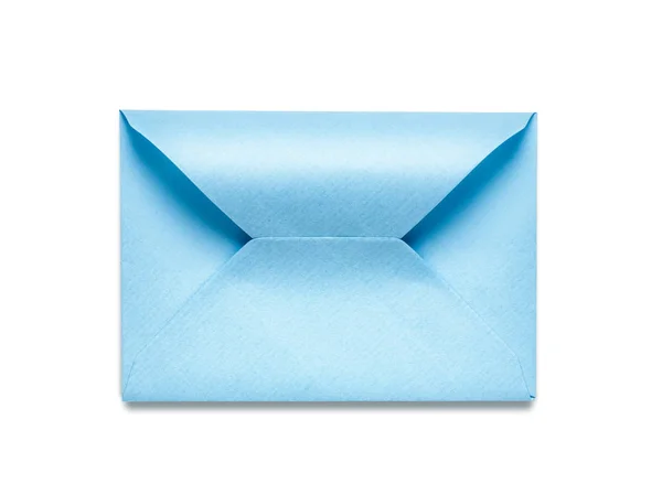 Lichtblauwe Envelop Geïsoleerd Witte Achtergrond Voorwerp Met Knippad — Stockfoto