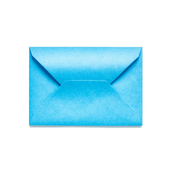 Envelope Azul Isolado Fundo Branco Objeto Com Caminho Recorte — Fotografia de Stock