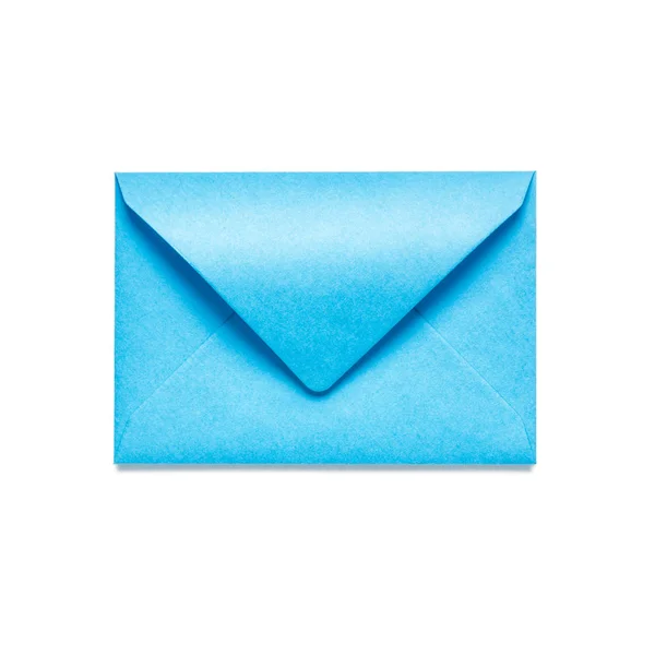 Envelope Azul Isolado Fundo Branco Objeto Com Caminho Recorte — Fotografia de Stock