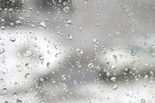 Gouttes Pluie Sur Fenêtre Verre Dof Peu Profond — Photo