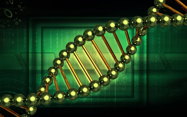 Ilustración Digital Estructura Del Adn Fondo Color — Foto de Stock