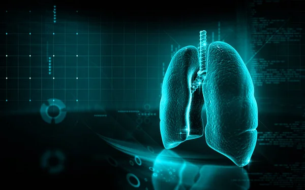 Digital Illustration Human Lungs Colour Background — Stockfoto