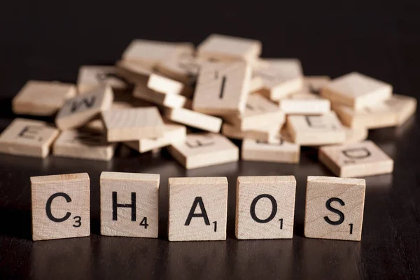 Tha Mot Chaos Orthographié Avec Des Lettres Scrabble — Photo