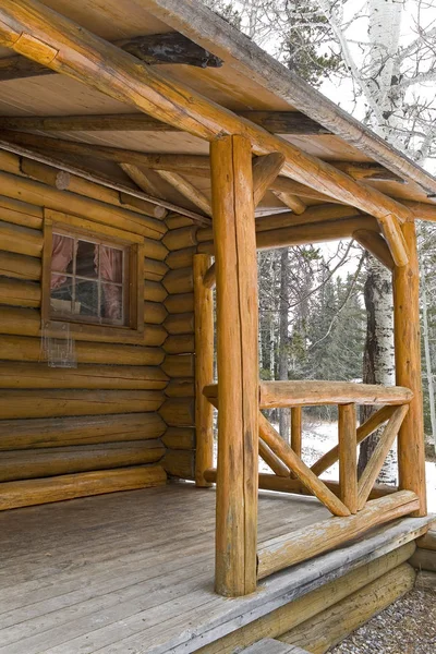 Log Home Porch Details — Stock Photo, Image