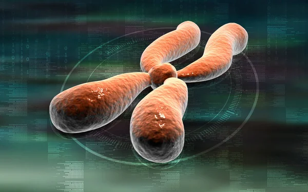 Digitale Darstellung Des Chromosoms Farbigen Hintergrund — Stockfoto