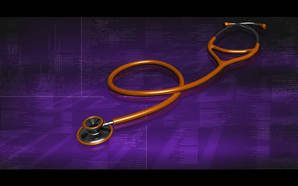 Digitale Darstellung Des Stethoskops Farbigen Hintergrund — Stockfoto