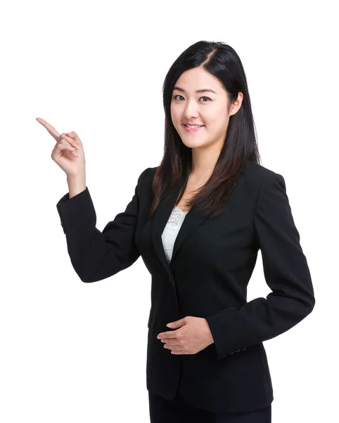 Businesswoman Finger Point Out — Stock Photo, Image