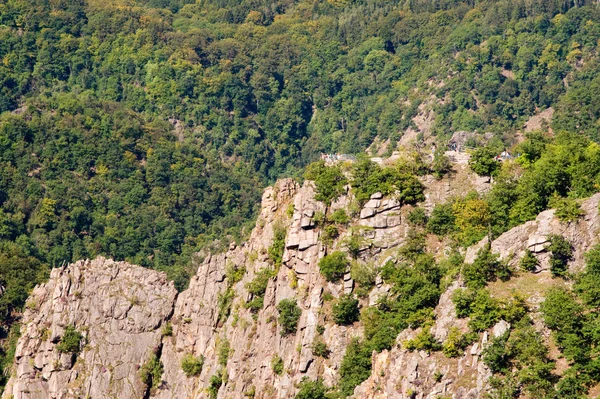 Hegyvidéki Táj Sziklákkal Hegyekkel — Stock Fotó