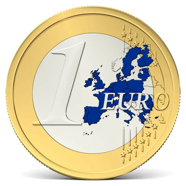 Ett Euromynt Blått — Stockfoto