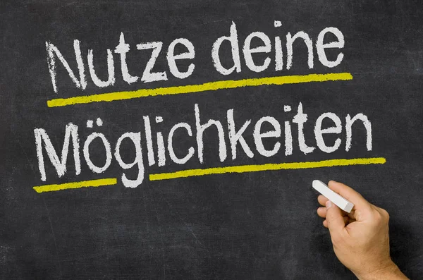 Handschrift Mit Kreide Auf Tafel — Stockfoto