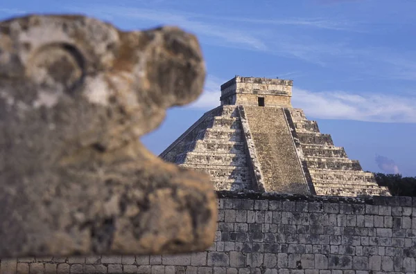 Піраміда Руїн Чічен Іца Юкатанському Штаті Півострові Юктан Півдні Мексики — стокове фото