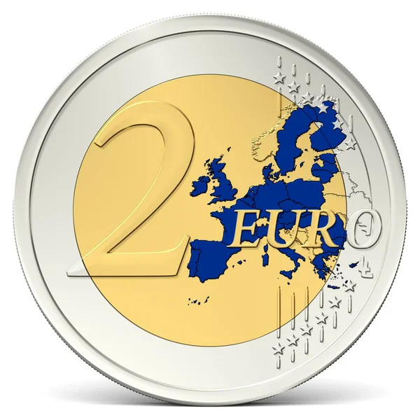 Due Euro Moneta Blu — Foto Stock