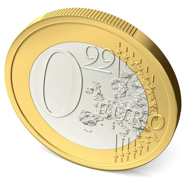 Noveintinueve Monedas Euro Cero Desde Arriba — Foto de Stock