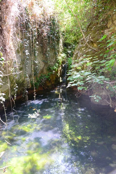 Hermosa Foto Panorámica Una Cascada España Cascada Del Moli Dels — Foto de Stock