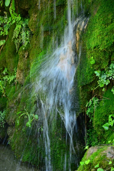 Hermosa Foto Panorámica Una Cascada España Cascada Del Moli Dels —  Fotos de Stock