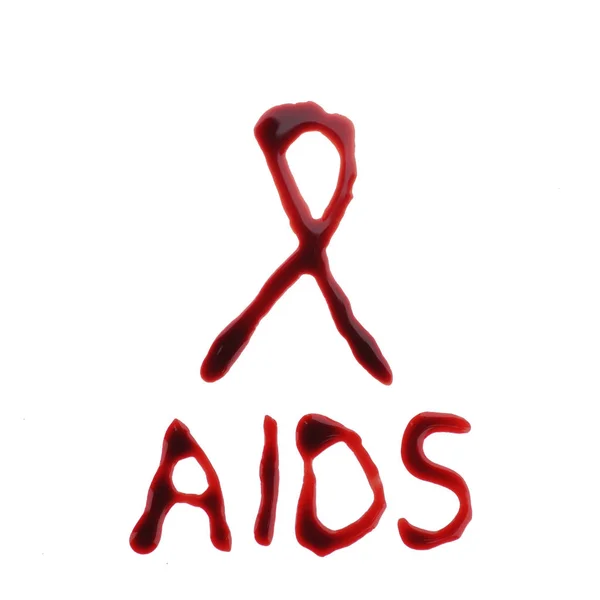 Aids Loop Skriven Med Riktigt Blod — Stockfoto