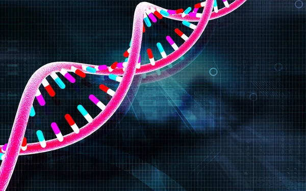 Digital Illustration Dna Strukturen Färg Bakgrunden — Stockfoto