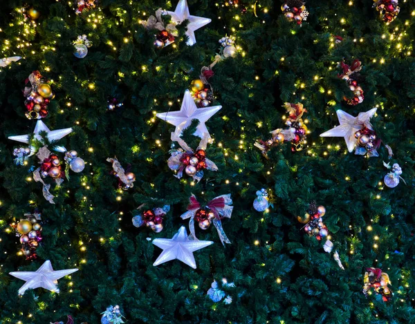 Festive Christmas Tree Holiday Decorations — Stock Photo, Image