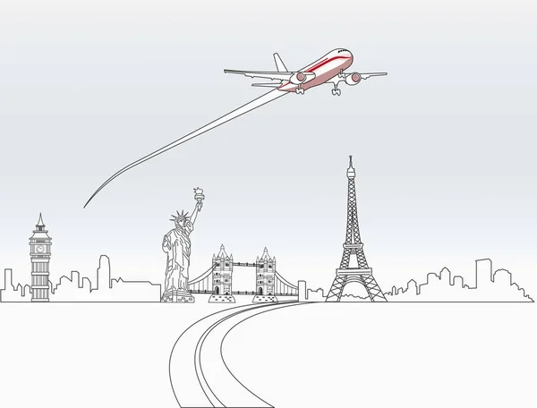 Travel Concept Landmarks Symbols Paris — Stock Photo, Image