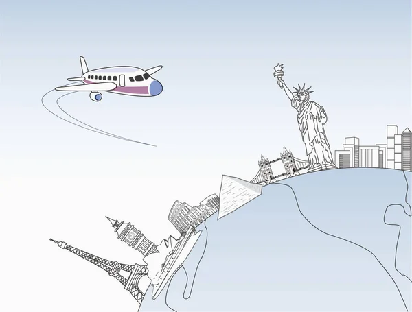 Ilustração Vetorial Uma Silhueta Empresário Com Avião — Fotografia de Stock