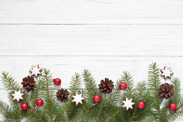 Décoration Noël Avec Des Branches Pin Cannelle — Photo