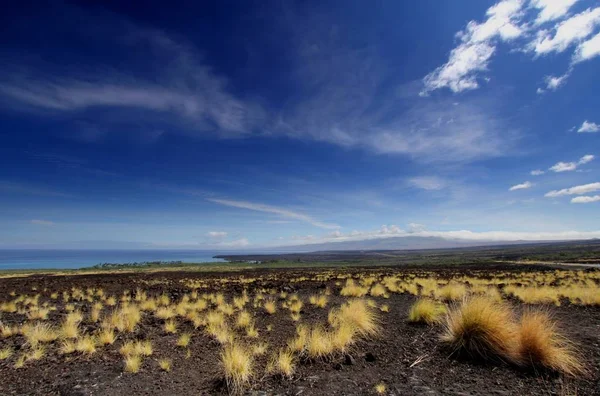 Woestijn Landschap Met Blauwe Lucht Wolken — Stockfoto