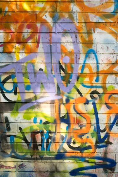Graffiti Moderni Cool Tag Muro Mattoni — Foto Stock