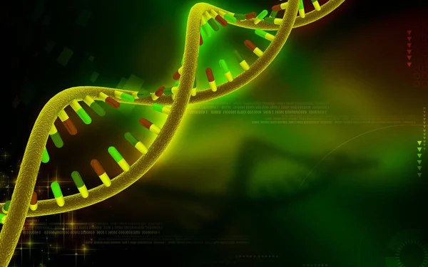 Digital Illustration Dna Structure Colour Background — Stock Photo, Image