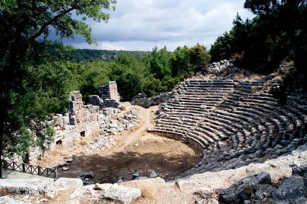 Zřícenina Starobylého Města Hierapolis Pamukkale Krůty — Stock fotografie