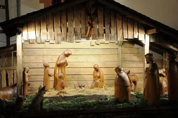 Manger Christmas Crib Christmas Market Castle Michelstadt Winery Odenwald Christmas — Stock Photo, Image