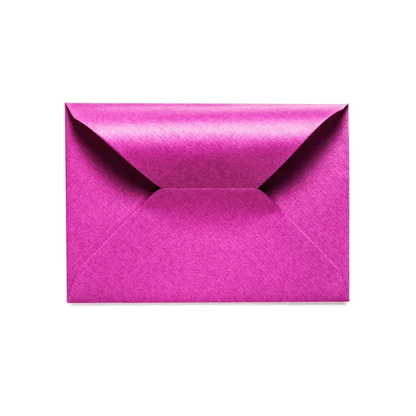 Envelope Rosa Isolado Fundo Branco Objeto Com Caminho Recorte — Fotografia de Stock