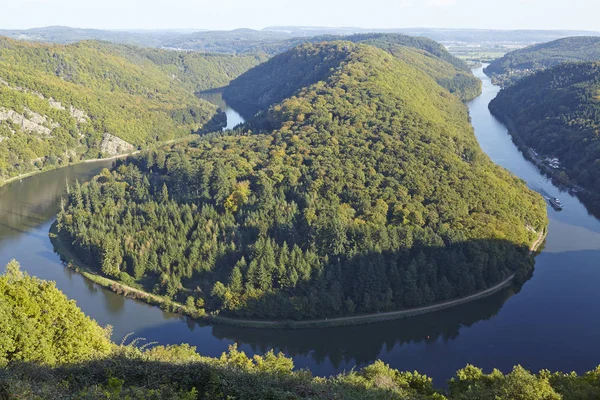 Die Saarschleife Saarland Bei Mettlach Bei Strahlendem Sonnenschein — Stockfoto