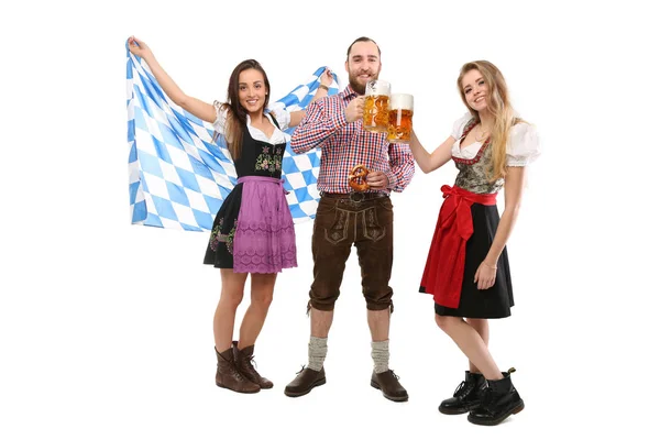 Group Costume Bayern Flag — Stock Photo, Image