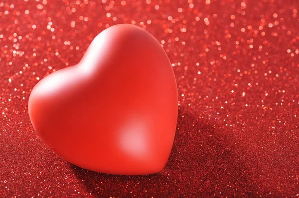 Red Heart Red Glitter Background —  Fotos de Stock