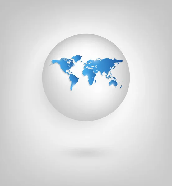 Esfera Abstrata Mapa Mundo Fundo Cinza — Fotografia de Stock