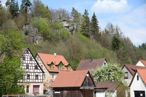 Lungsdorf Pegnitz Pegnitz Franken Bavorsko Frankenalb Hersbrucker Schweiz Vesnice Venkov — Stock fotografie