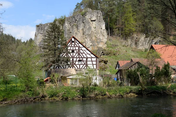 Landkreis Pegnitz Pegnitz Franken Bayern Frankenalb Hersbrucker Schweiz Bach Fluss — Stockfoto