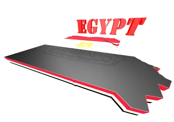 Kaart Illustratie Van Egypte Met Kaart Wapenschild — Stockfoto