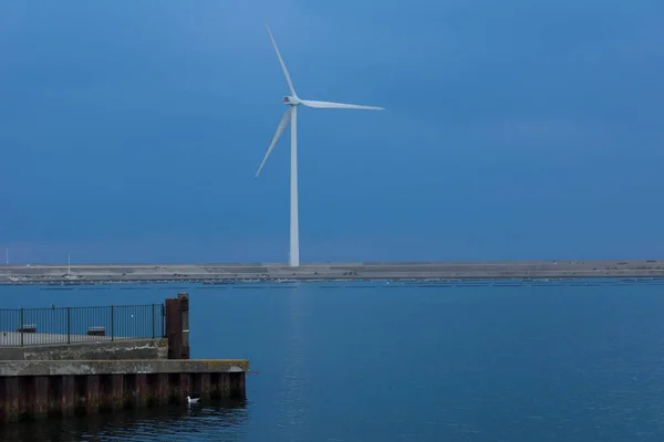 Wind Power Plant Rising Storm North Sea — Stock Photo, Image