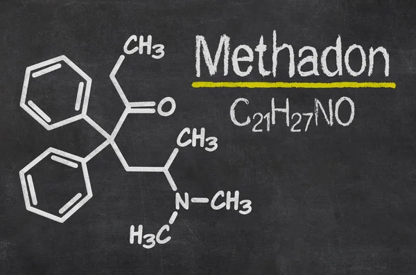 Ardoise Avec Formule Chimique Méthadone — Photo