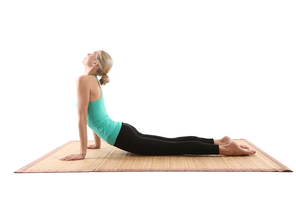 Vrouw Doet Yoga Oefening — Stockfoto