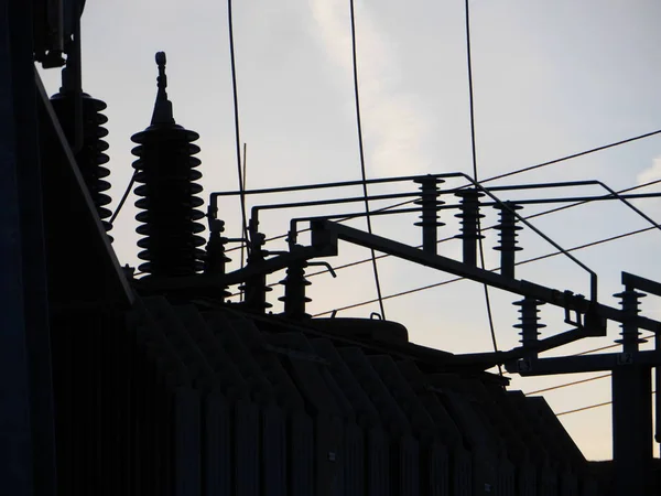 Líneas Transmisión Energía Energía Eléctrica —  Fotos de Stock