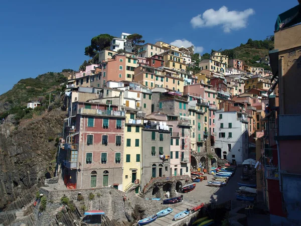 Riomaggiore Talya Nın Cinque Terre Kentlerinden Biri — Stok fotoğraf